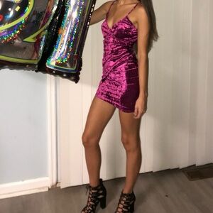 Like New Majenta Charlotte Russe Velvet Mini Dress